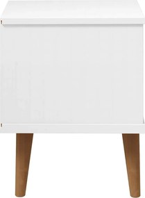 vidaXL Κομοδίνο MOLDE Λευκό 40 x 35 x 48 εκ. από Μασίφ Ξύλο Πεύκου