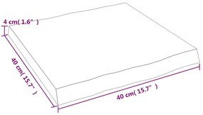 Επιφ Τραπεζιού Αν Καφέ 40x40x(2-4)εκ. Ακατέργ. Μασίφ Ξύλο Δρυός - Καφέ