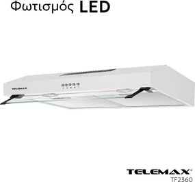 Απορροφητήρας κουζίνας ελεύθερος 60cm Telemax TF2360 λευκός