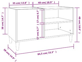 Δισκοθήκη Μαύρη 84,5 x 38 x 48 εκ. από Επεξεργασμένο Ξύλο 831942