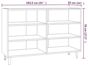 vidaXL Ραφιέρα Καπνιστή Δρυς 103,5 x 35 x 70 εκ. από Μοριοσανίδα