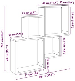Ράφι τοίχου Artisan Oak 80x15x78,5 cm Κατασκευασμένο ξύλο - Καφέ
