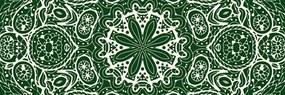 Εικόνα λευκό Mandala σε πράσινο φόντο - 135x45