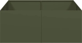 vidaXL Ζαρντινιέρα Λαδί 100x100x40 εκ. από Χάλυβα