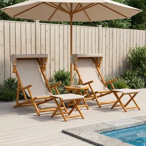 VidaXL Καρέκλα Ακτίνας 4 pcs 3 θέση Στερεό Ξύλο Ευκαλύπτου Μπεζ