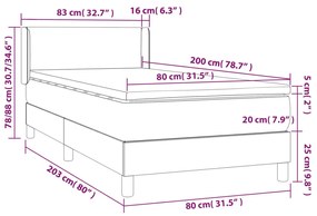 ΚΡΕΒΑΤΙ BOXSPRING ΜΕ ΣΤΡΩΜΑ ΑΝΟΙΧΤΟ ΓΚΡΙ 80X200 ΕΚ. ΒΕΛΟΥΔΙΝΟ 3130805