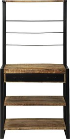 vidaXL Ράφι κουζίνας Καφέ και Μαύρο 80 x 40 x 160 cm