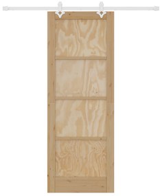 vidaXL Συρόμενη Πόρτα  με Σετ Εξαρτημάτων 78x211 cm Συμπαγές Ξύλο Πεύκο
