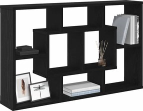 vidaXL Ράφι Τοίχου Μαύρη Οξυά 85 x 16 x 52,5 εκ Επεξεργασμένο Ξύλο