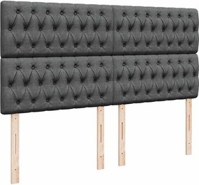 vidaXL Κρεβάτι Boxspring με Στρώμα Σκούρο Γκρι 200x200 εκ. Υφασμάτινο