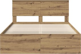 vidaXL Σκελετός Κρεβατιού Artisan Δρυς 140 x 190 cm