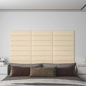 vidaXL Κεφαλάρι Τοίχου 12 pcs 60 x 15 cm Κρεμ ύφασμα