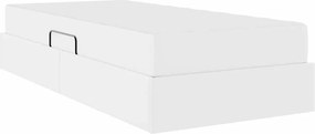vidaXL Κρεβάτι με αποθηκευτικό χώρο και στρώμα 2 pcs Λευκό Δέρμα