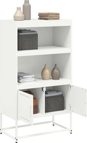 vidaXL Ραφιέρα Λευκή 68,5x38,5x123,5 εκ. από Ατσάλι