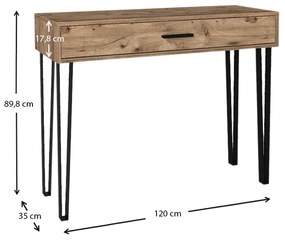 Κονσόλα Rochel Megapap χρώμα atlantic pine 120x35x89,8εκ.