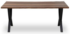 Τραπέζι Walter Megapap Mdf - μεταλλικό χρώμα καρυδί 160x80x75εκ.