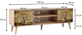 Έπιπλο τηλεόρασης Soho Megapap από μελαμίνη χρώμα sonoma 140x40x50 εκ.