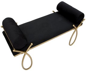 Ταμπουρέ Μαύρο/Χρυσό RIBBON 49x112.5x53