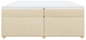 vidaXL Κρεβάτι Boxspring με Στρώμα Κρεμ 200x200 εκ. Υφασμάτινο