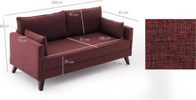 3-Seat Sofa-Bed Bella Sofa Bed - Claret Red Claret Red