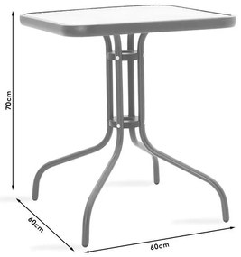 Τραπεζαρία Watson-Calan σετ 3τεμ μέταλλο-textilene καφέ 60x60x70εκ