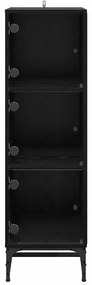 vidaXL Highboard Μαύρη δρυς 35 x 37 x 117 εκ. Επεξεργασμένο ξύλο