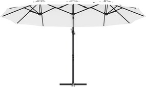 vidaXL Ομπρέλα ηλίου Άμμος 372 x 198 x 243 εκ