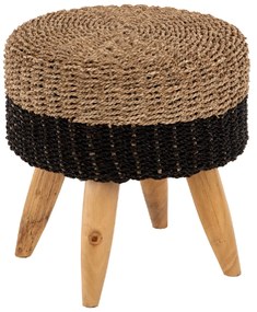 ΣΚΑΜΠΟ BEAM HM7826 ΞΥΛΟ ΤΕΑΚ ΚΑΙ SEAGRASS ΣΕ ΦΥΣΙΚΟ & ΓΚΡΙ Φ43x45Yεκ.