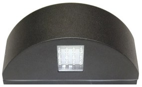 Adeleq Led Φωτιστικό Διπλό Ημικύκλιο Επίτοιχο Αλουμινίου 3.3W Θερμό Μαύρο 9-70056100