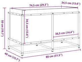 ΖΑΡΝΤΙΝΙΕΡΑ ΛΕΥΚΗ 80X40X50 ΕΚ ΑΠΟ ΜΑΣΙΦ ΞΥΛΟ ΠΕΥΚΟΥ 847028