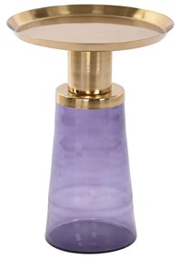 Βοηθητικό Τραπέζι DKD Home Decor 37 x 37 x 50 cm Κρυστάλλινο Μπλε Χρυσό Σίδερο