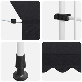 vidaXL Τέντα Συρόμενη Χειροκίνητη Ανθρακί 150 εκ.