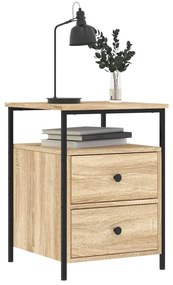 vidaXL Κομοδίνα 2 τεμ. Sonoma Δρυς 44x45x60 εκ. από Επεξεργασμένο Ξύλο