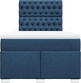 vidaXL Κρεβάτι Boxspring με Στρώμα Μπλε 120x200 εκ. Υφασμάτινο