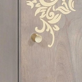 vidaXL Πλαϊνό γραφείο με ράφι Γκρι και Χρυσό 40 x 33.5 x 75 εκ
