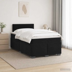 VidaXL Κρεβάτι box spring με στρώμα Μαύρο 120 x 200 cm Βελούδο