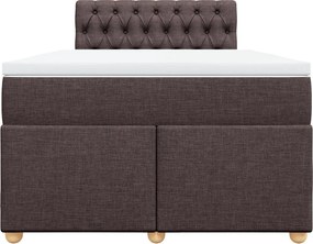 vidaXL Κρεβάτι Boxspring με Στρώμα Σκούρο Καφέ 120x200 εκ. Υφασμάτινο