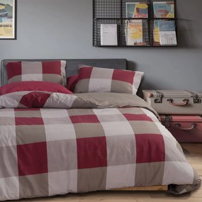 Σεντόνια Διπλά (Σετ) Nef-Nef Homeware Casual Check Bordo