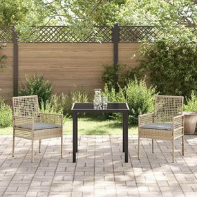 vidaXL Καρέκλα Κήπου 2 pcs Μπεζ 53 x 60 x 85εκ συνθετικό ρατάν