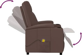vidaXL Πολυθρόνα Μασάζ Καφέ από Συνθετικό Δέρμα