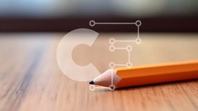 Intra Συλλεκτικό Ξύλινο Παζλ Plywood  4mm - Πορτοκαλί μολύβι σε ξύλινο τραπέζι Σε Ξύλινο Κουτί - Διαστάσεις: 10x10 cm – 25 κομμάτια