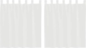 vidaXL Κουρτίνες Voile με τσέπες ράβδου 2 τεμάχια Λευκό