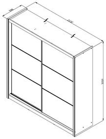 Ντουλάπα Navara 215 Γκρί Δρύς 213x60x215,5 εκ.