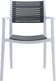 AKRON Πολυθρόνα PP-UV Άσπρο - Γκρι   1τμχ