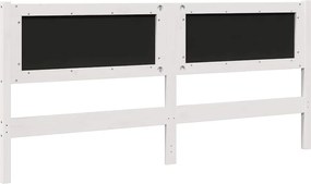 vidaXL Ταπετσαρισμένο κεφαλάρι Λευκό 180 cm Στερεά ξυλεία πεύκου