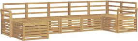 vidaXL Σειρά Καναπέ Εξωτερικού 7 pcs Λευκό
