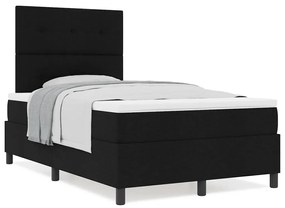 vidaXL Κρεβάτι με ελατήρια με στρώμα Μαύρο 120 x 190 cm ύφασμα