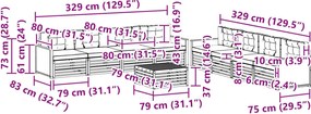 vidaXL Σειρά Καναπέ Εξωτερικού 9 pcs Φυσικό και Μπεζ Πολυεστέρας