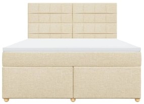 ΚΡΕΒΑΤΙ BOXSPRING ΜΕ ΣΤΡΩΜΑ ΚΡΕΜ 180X200 ΕΚ. ΥΦΑΣΜΑΤΙΝΟ 3291364