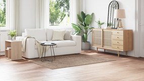 vidaXL Χαλί shaggy  με λατέξ καφέ 140x200 εκ